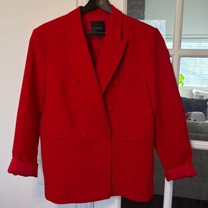 Dynamite Red Double Breasted Blazer
